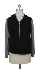 $2000 Fiori Di Lusso Black Wool Solid Jacket Vest - (FDL215252) - Parent