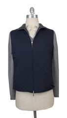 $2000 Fiori Di Lusso Navy Blue Wool Solid Jacket Vest - L/L - (FDL215256)