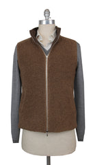 $2000 Fiori Di Lusso Brown Wool Solid Jacket Vest - (FDL215251) - Parent