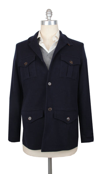 $1800 Fiori Di Lusso Dark Blue Solid Jacket - (FL1128241) - Parent