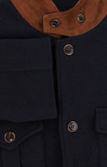 $1800 Fiori Di Lusso Dark Blue Solid Jacket - (FL1128241) - Parent