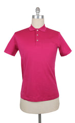 $225 Fiori Di Lusso Pink Solid Cotton Polo - Large/52 - (FL282550)