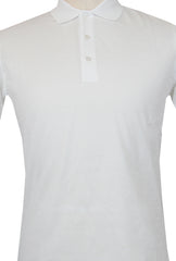 $225 Fiori Di Lusso White Solid Cotton Polo - (FL282552) - Parent