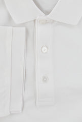 $225 Fiori Di Lusso White Solid Cotton Polo - (FL282552) - Parent