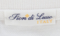 $225 Fiori Di Lusso White Solid Cotton Polo - (FL282552) - Parent