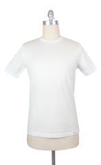 $200 Fiori Di Lusso White Crewneck Cotton T-Shirt - Slim - L - (FL282541)