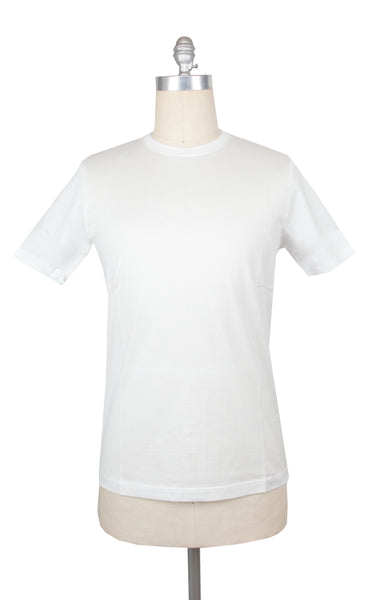 $200 Fiori Di Lusso White Crewneck Cotton T-Shirt - Slim - (FL282541) - Parent