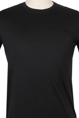 $200 Fiori Di Lusso Black Crewneck Cotton T-Shirt - Slim - (FL282540) - Parent