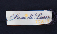 $200 Fiori Di Lusso Navy Blue Crewneck Cotton T-Shirt - Slim - (FL282542) - Parent