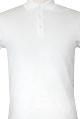 $225 Fiori Di Lusso White Solid Cotton Polo - (FL282554) - Parent