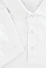 $225 Fiori Di Lusso White Solid Cotton Polo - (FL282554) - Parent