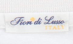 $225 Fiori Di Lusso White Solid Cotton Polo - (FL282554) - Parent