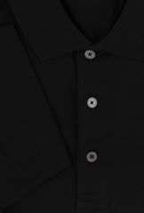 $225 Fiori Di Lusso Black Solid Cotton Polo - (FL282555) - Parent