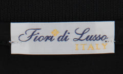 $225 Fiori Di Lusso Black Solid Cotton Polo - (FL282555) - Parent