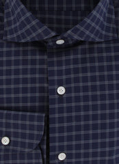 $450 Finamore Napoli Dark Blue Cotton Shirt - Slim - (FN12272413) - Parent