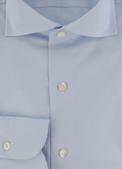 $450 Finamore Napoli Light Blue Solid Shirt - Slim - (FN127242) - Parent