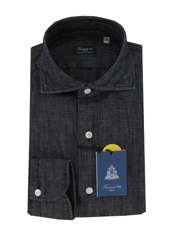 Finamore Napoli Charcoal Gray Shirt - Slim