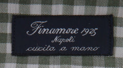 $450 Finamore Napoli Green Check Cotton Shirt - Slim - (FN127248) - Parent