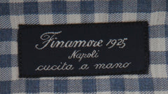 $450 Finamore Napoli Blue Check Cotton Shirt - Slim - (FN12272414) - Parent