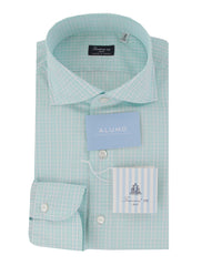 $450 Finamore Napoli Light Blue Plaid Shirt - Slim - 15.5/39 - (FN12272415)