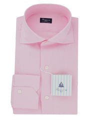 Finamore Napoli Pink Solid Linen Shirt - Slim - 15.75/40 - (FN192411)