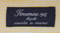 $450 Finamore Napoli Yellow Striped Linen Shirt - Slim - (FN1272419) - Parent