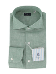 $450 Finamore Napoli Green Shirt - Slim - 15.75/40 - (FN1227246)