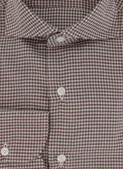 $450 Finamore Napoli Brown Cotton Shirt - Slim - (FN828249) - Parent