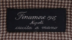 $450 Finamore Napoli Brown Micro-Houndstooth Shirt - Slim - (FN828243) - Parent