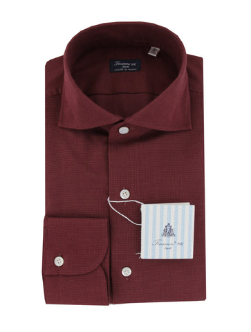 Finamore Napoli Burgundy Red Shirt - Slim