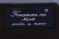 Finamore Napoli Brown Solid Silk Tie (1325)