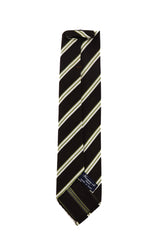 Finamore Napoli Brown Striped Silk Tie (1328)