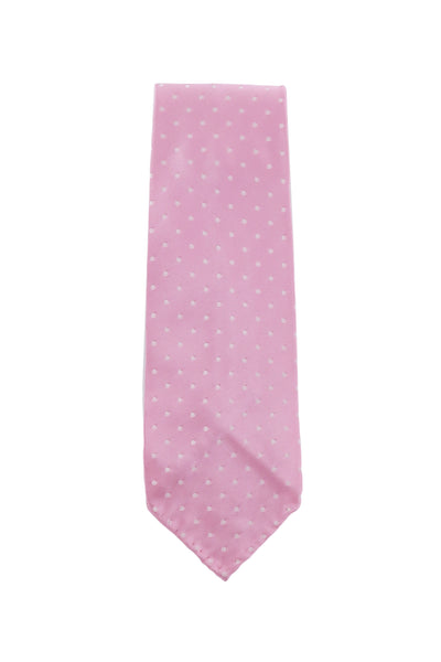 Finamore Napoli Pink Polka Dot Silk Tie (1295)