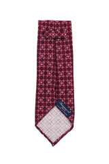 Finamore Napoli  Burgundy Red Foulard Silk Tie (1301)