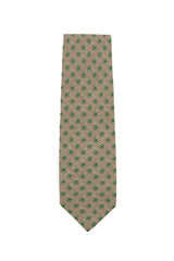 Finamore Napoli Light Brown Floral Silk Tie (1342)