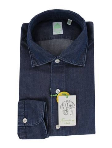 Finamore Napoli Dark Blue Shirt - Extra Slim