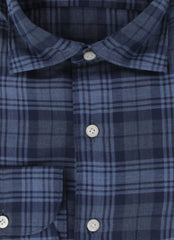 $350 Finamore Napoli Dark Blue Shirt - Extra Slim - (FN12272417) - Parent