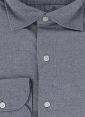 $350 Finamore Napoli Blue Solid Shirt - Extra Slim - (FN1272421) - Parent