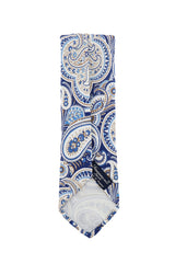 Finamore Napoli Blue Geometric Silk Tie (1357)