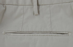 $375 Incotex Beige Solid Cotton Blend Pants - Slim - (IN620241) - Parent