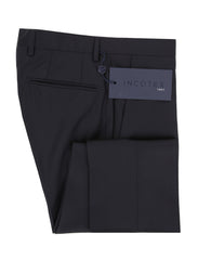 Incotex Midnight Navy Blue Wool Blend Pants - Slim - 30/46 - (IN328233)