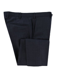 $475 Incotex Dark Blue Check Wool Pants - Slim - 30/46 - (IN1022248)