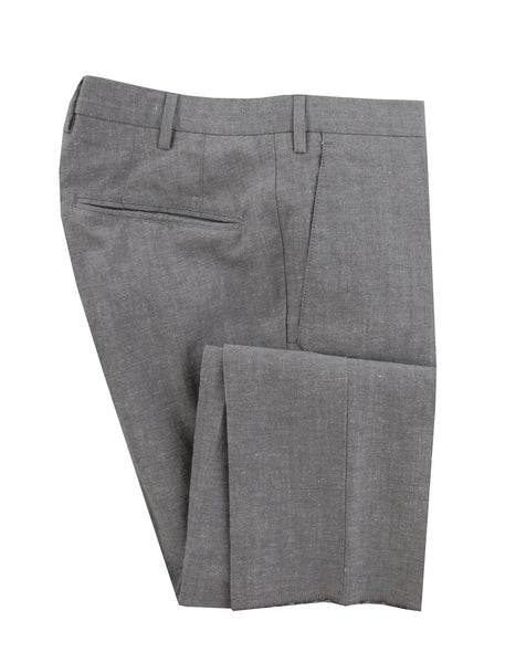 $475 Incotex Gray Solid Wool Blend Pants - Slim - (IN1128245) - Parent