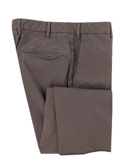 $475 Incotex Brown Solid Cotton Blend Pants - Slim - 32/48 - (IN1218241)