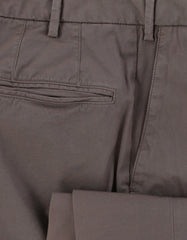 $475 Incotex Brown Solid Cotton Blend Pants - Slim - (IN1218241) - Parent