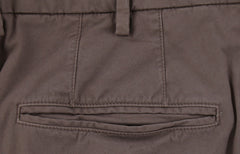 $475 Incotex Brown Solid Cotton Blend Pants - Slim - (IN1218241) - Parent