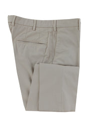 $375 Incotex Beige Solid Cotton Blend Pants - Slim - 34/50 - (IN1022243)