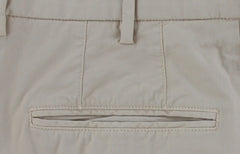 $375 Incotex Beige Solid Cotton Blend Pants - Slim - (IN1022243) - Parent