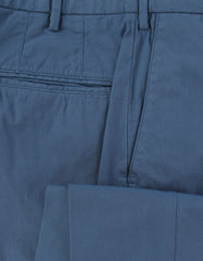 $475 Incotex Blue Solid Cotton Blend Pants - Slim - (IN1218242) - Parent