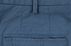 $475 Incotex Blue Solid Cotton Blend Pants - Slim - (IN1218242) - Parent